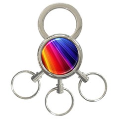 Multicolor Light Beam Line Rainbow Red Blue Orange Gold Purple Pink 3-ring Key Chains by Mariart