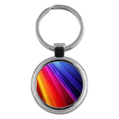 Multicolor Light Beam Line Rainbow Red Blue Orange Gold Purple Pink Key Chains (round)  by Mariart