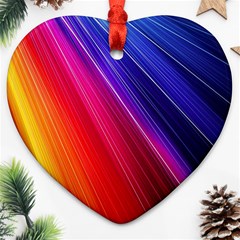 Multicolor Light Beam Line Rainbow Red Blue Orange Gold Purple Pink Heart Ornament (two Sides)