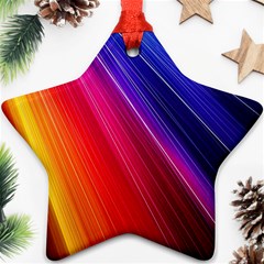 Multicolor Light Beam Line Rainbow Red Blue Orange Gold Purple Pink Star Ornament (two Sides) by Mariart