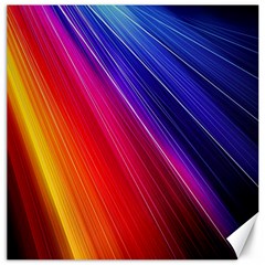 Multicolor Light Beam Line Rainbow Red Blue Orange Gold Purple Pink Canvas 12  X 12  