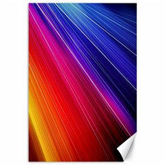 Multicolor Light Beam Line Rainbow Red Blue Orange Gold Purple Pink Canvas 12  X 18   by Mariart