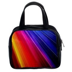 Multicolor Light Beam Line Rainbow Red Blue Orange Gold Purple Pink Classic Handbags (2 Sides) by Mariart