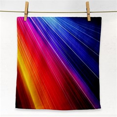 Multicolor Light Beam Line Rainbow Red Blue Orange Gold Purple Pink Face Towel by Mariart