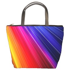 Multicolor Light Beam Line Rainbow Red Blue Orange Gold Purple Pink Bucket Bags by Mariart