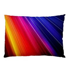 Multicolor Light Beam Line Rainbow Red Blue Orange Gold Purple Pink Pillow Case by Mariart