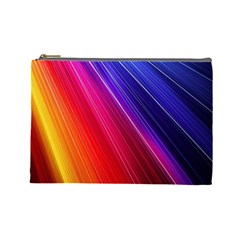 Multicolor Light Beam Line Rainbow Red Blue Orange Gold Purple Pink Cosmetic Bag (large)  by Mariart