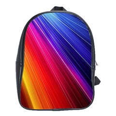 Multicolor Light Beam Line Rainbow Red Blue Orange Gold Purple Pink School Bags(large)  by Mariart