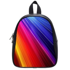 Multicolor Light Beam Line Rainbow Red Blue Orange Gold Purple Pink School Bags (small)  by Mariart