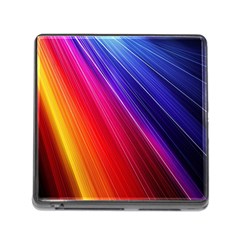 Multicolor Light Beam Line Rainbow Red Blue Orange Gold Purple Pink Memory Card Reader (square) by Mariart