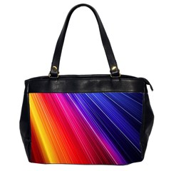 Multicolor Light Beam Line Rainbow Red Blue Orange Gold Purple Pink Office Handbags (2 Sides)  by Mariart