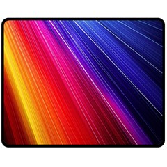 Multicolor Light Beam Line Rainbow Red Blue Orange Gold Purple Pink Fleece Blanket (medium)  by Mariart