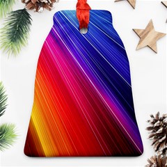 Multicolor Light Beam Line Rainbow Red Blue Orange Gold Purple Pink Ornament (bell)