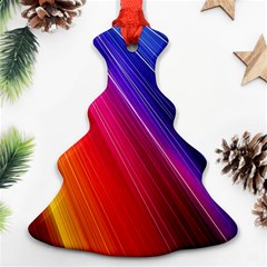 Multicolor Light Beam Line Rainbow Red Blue Orange Gold Purple Pink Christmas Tree Ornament (two Sides) by Mariart