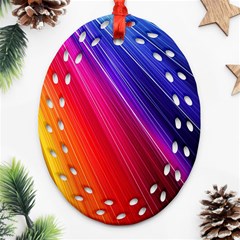 Multicolor Light Beam Line Rainbow Red Blue Orange Gold Purple Pink Ornament (oval Filigree)