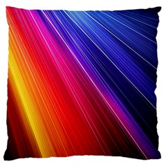 Multicolor Light Beam Line Rainbow Red Blue Orange Gold Purple Pink Large Cushion Case (two Sides) by Mariart