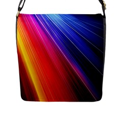 Multicolor Light Beam Line Rainbow Red Blue Orange Gold Purple Pink Flap Messenger Bag (l)  by Mariart