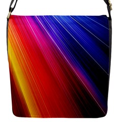 Multicolor Light Beam Line Rainbow Red Blue Orange Gold Purple Pink Flap Messenger Bag (s) by Mariart