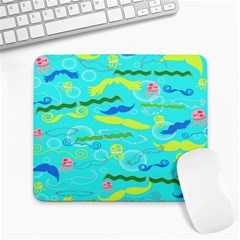 Mustache Jellyfish Blue Water Sea Beack Swim Blue Large Mousepads by Mariart