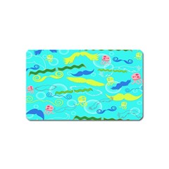 Mustache Jellyfish Blue Water Sea Beack Swim Blue Magnet (name Card)