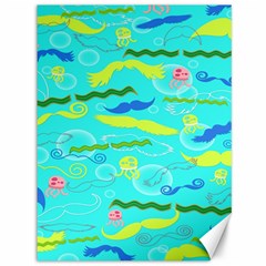 Mustache Jellyfish Blue Water Sea Beack Swim Blue Canvas 36  X 48  