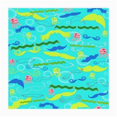 Mustache Jellyfish Blue Water Sea Beack Swim Blue Medium Glasses Cloth by Mariart