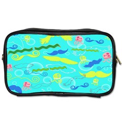 Mustache Jellyfish Blue Water Sea Beack Swim Blue Toiletries Bags 2-side by Mariart