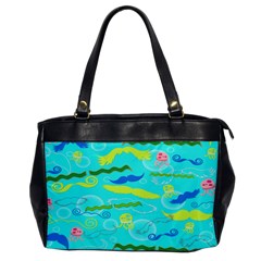 Mustache Jellyfish Blue Water Sea Beack Swim Blue Office Handbags by Mariart