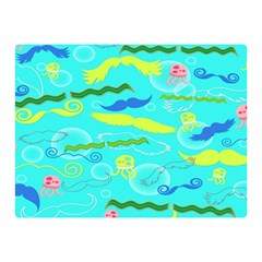 Mustache Jellyfish Blue Water Sea Beack Swim Blue Double Sided Flano Blanket (mini) 