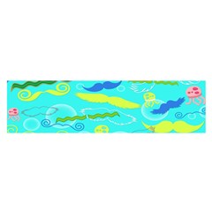 Mustache Jellyfish Blue Water Sea Beack Swim Blue Satin Scarf (oblong) by Mariart