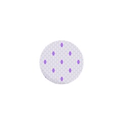 Purple White Hexagon Dots 1  Mini Buttons