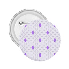 Purple White Hexagon Dots 2 25  Buttons