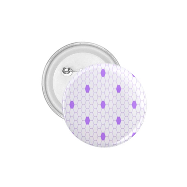 Purple White Hexagon Dots 1.75  Buttons