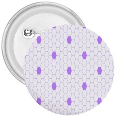 Purple White Hexagon Dots 3  Buttons