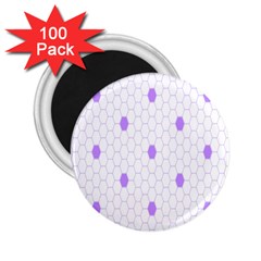 Purple White Hexagon Dots 2 25  Magnets (100 Pack)  by Mariart