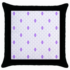 Purple White Hexagon Dots Throw Pillow Case (black)