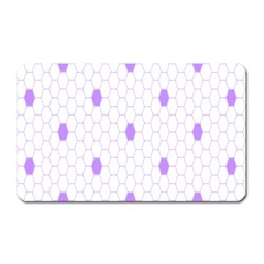 Purple White Hexagon Dots Magnet (rectangular)