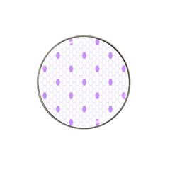 Purple White Hexagon Dots Hat Clip Ball Marker (4 Pack)