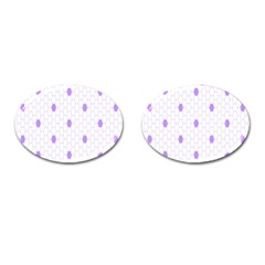 Purple White Hexagon Dots Cufflinks (oval)