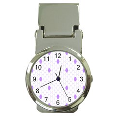 Purple White Hexagon Dots Money Clip Watches by Mariart