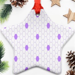 Purple White Hexagon Dots Star Ornament (two Sides) by Mariart