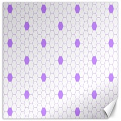 Purple White Hexagon Dots Canvas 20  X 20   by Mariart