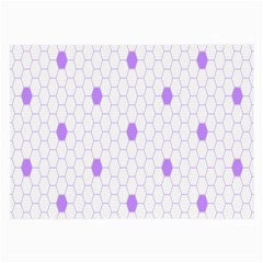 Purple White Hexagon Dots Large Glasses Cloth