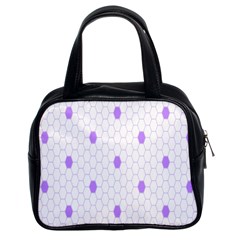 Purple White Hexagon Dots Classic Handbags (2 Sides) by Mariart