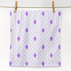 Purple White Hexagon Dots Face Towel by Mariart