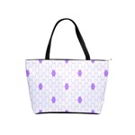 Purple White Hexagon Dots Shoulder Handbags Front