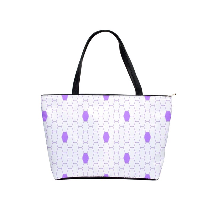 Purple White Hexagon Dots Shoulder Handbags