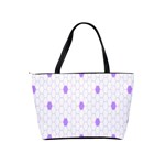 Purple White Hexagon Dots Shoulder Handbags Back