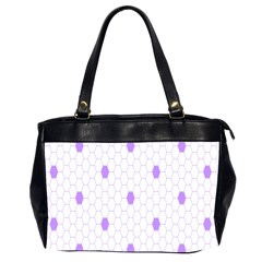 Purple White Hexagon Dots Office Handbags (2 Sides) 