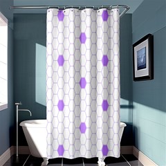 Purple White Hexagon Dots Shower Curtain 36  X 72  (stall)  by Mariart